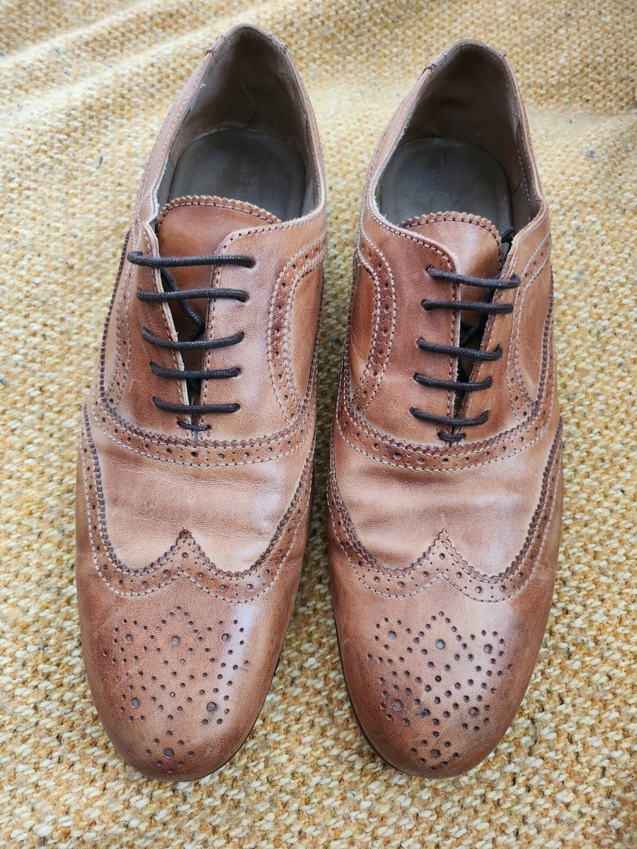 ZARA MAN OXFORD BROWN LEATHER DRESS SHOES Size 12 | eBay
