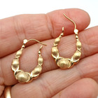 14K Yellow Gold Brushed & Polished Gold X's & O's Hoop Earrings [E335] — photo 4