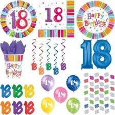 18. Compleanno Decorazione da Festa Bunt Giubileo Volljährig Set Geburtstagsdeko