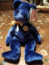 Ty Beanie Babies Baby Sapphire, Fioletowa, 2003, Gablota, Oryginalna etykieta 