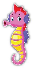 Seahorse Animal Cartoon Car Bumper Sticker Decal