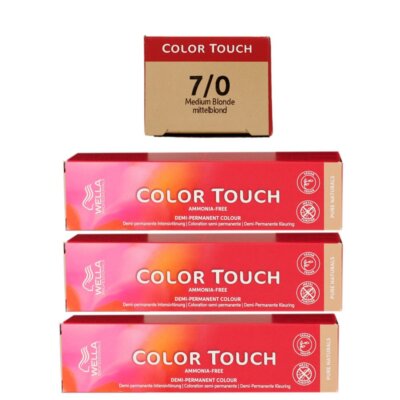 Wella Color Touch 3 x 60 ml 7/0 mittelblond Set