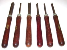 6 Piece Vintage Craftsman Wood Turning Lathe Chisel Set