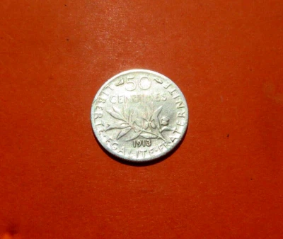 Belle Pièce de 50 Centimes 1913 SEMEUSE Type " ROTY " - Photo 1/2
