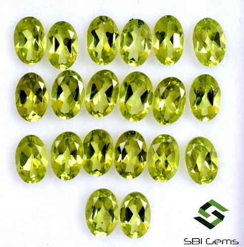 Natural Peridot Oval Cut 6x4 mm 4.44 CTS Lot 10 Pcs Lustrous Loose Gemstones - Picture 3 of 3