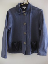 PREOWNED! CHALET WOMENS' BLUE/GRAY BASIC JACKET S 100% COTTON MADE IN USA