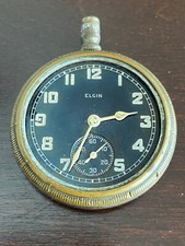 VINTAGE 16S ELGIN POCKET WATCH, GR. 291, NOT RUNNING, FOR PARTS OR RESTORE, WW2