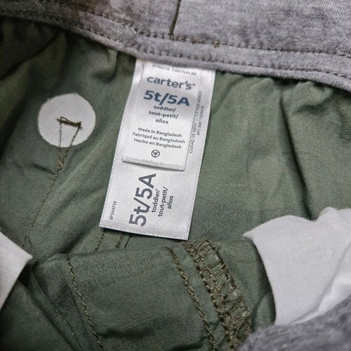 Boys Carter's 5T Green Camo Everyday Pull On Jogger Pants with Drawstrings - Picture 3 of 5