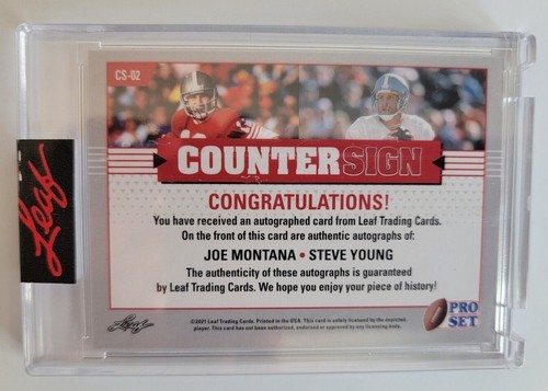 2021 PRO SET COUNTERSIGN DUAL AUTO JOE MONTANA / STEVE YOUNG #2/4 ONLY 4 EXIST - Picture 4 of 4
