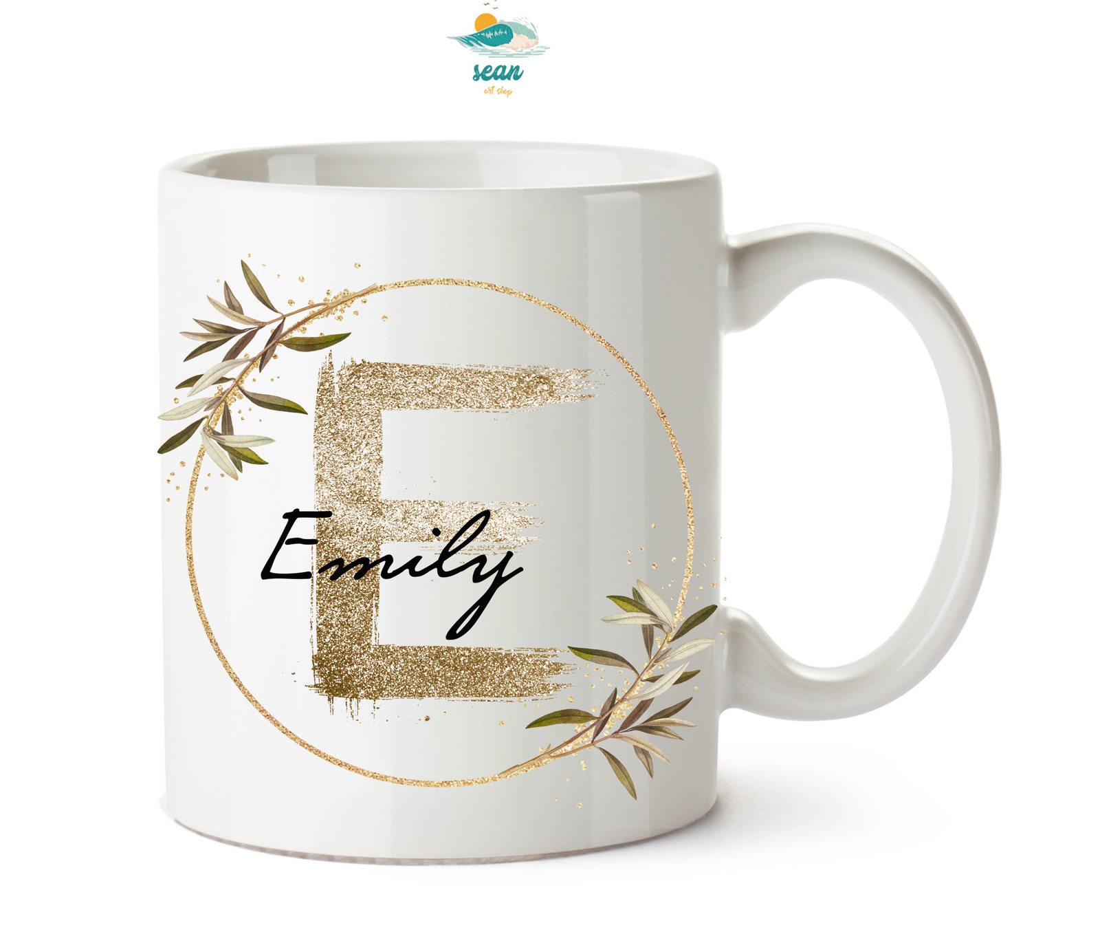 Personalized Mug Custom Leaf Name Cup Gift For Friends Coffee Mug Gift For Him
