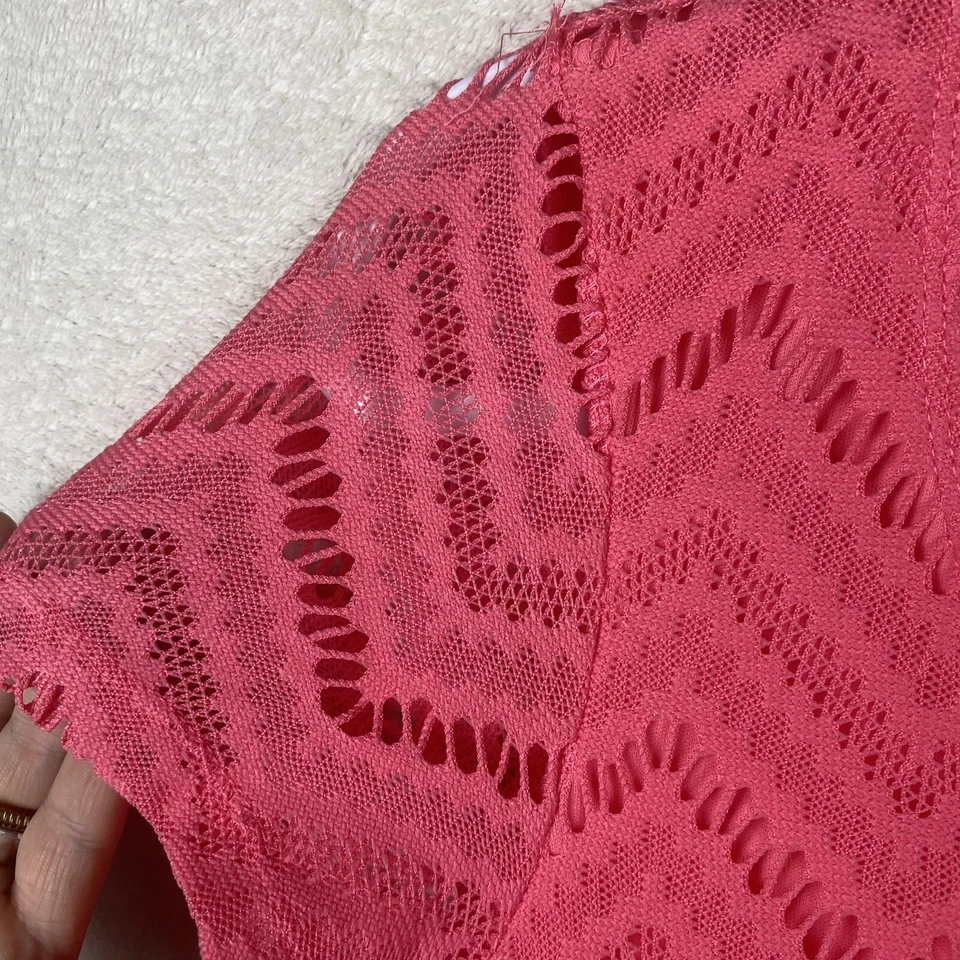 Tiana B. Vestido Mujer Mediano Barbie Rosa Manga Corta Forrado Crochet Foto 4 de 4