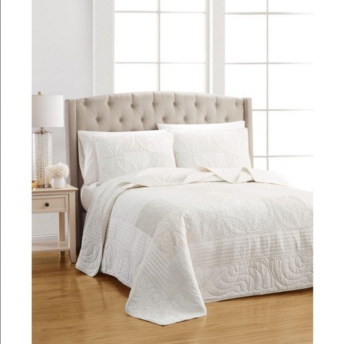 MARTHA STEWART COLLECTION WEDDING RINGS FULL SIZE BEDSPREAD COLOR WHITE NEW - Picture 2 of 3