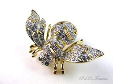 Signed JOAN RIVERS Limited Edition Crystal Clear Dazzling Bee Pin Brooch
