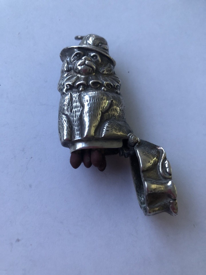 Vesta Case solid silver Punch and Judy dog ( Toby ) eBay