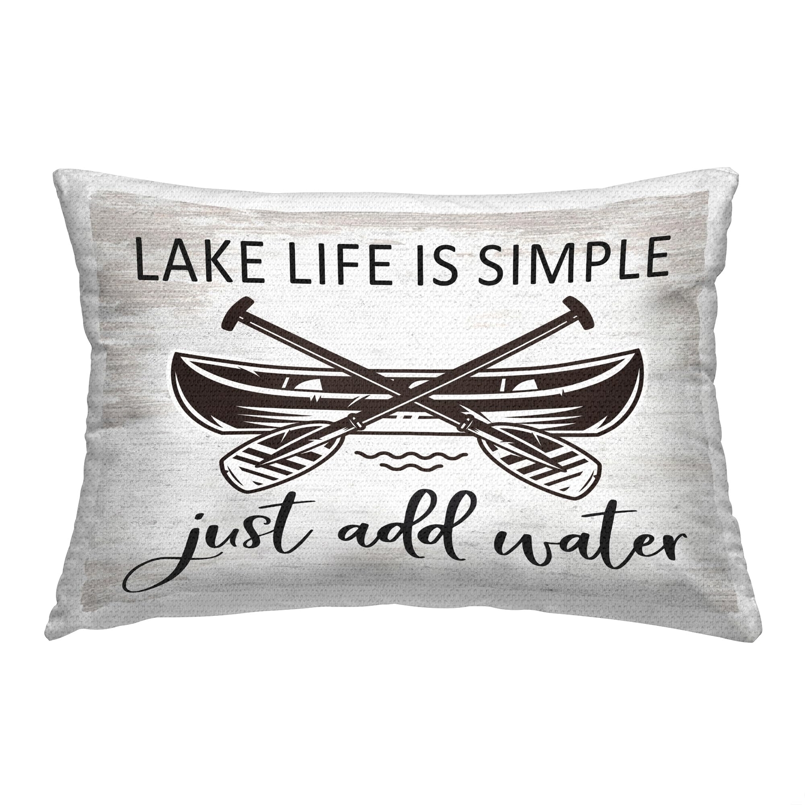 Just Add Water Outdoor Black Printed Pillow 14x20 Ideal for Patio Decor