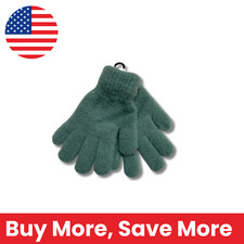 Crystal Yarn Solid Color Children's Gloves - Green Knit Winter Gloves
