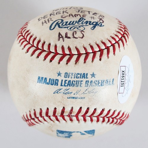 Derek Jeter Game-Used Signed Baseball Yankees w/ Game Ticket 2003 ALCS 3rd In... - 第 9/12 張圖片