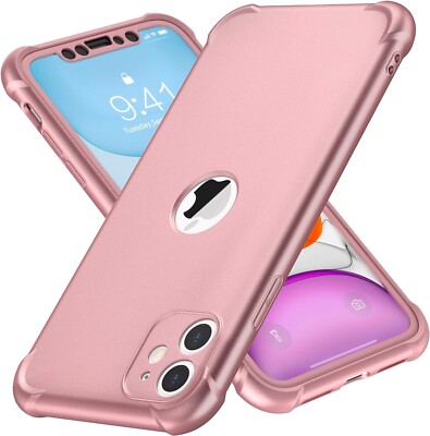 ORETECH iPhone 11 Hülle & 2x Hartglas Displayschutzfolien Roségold