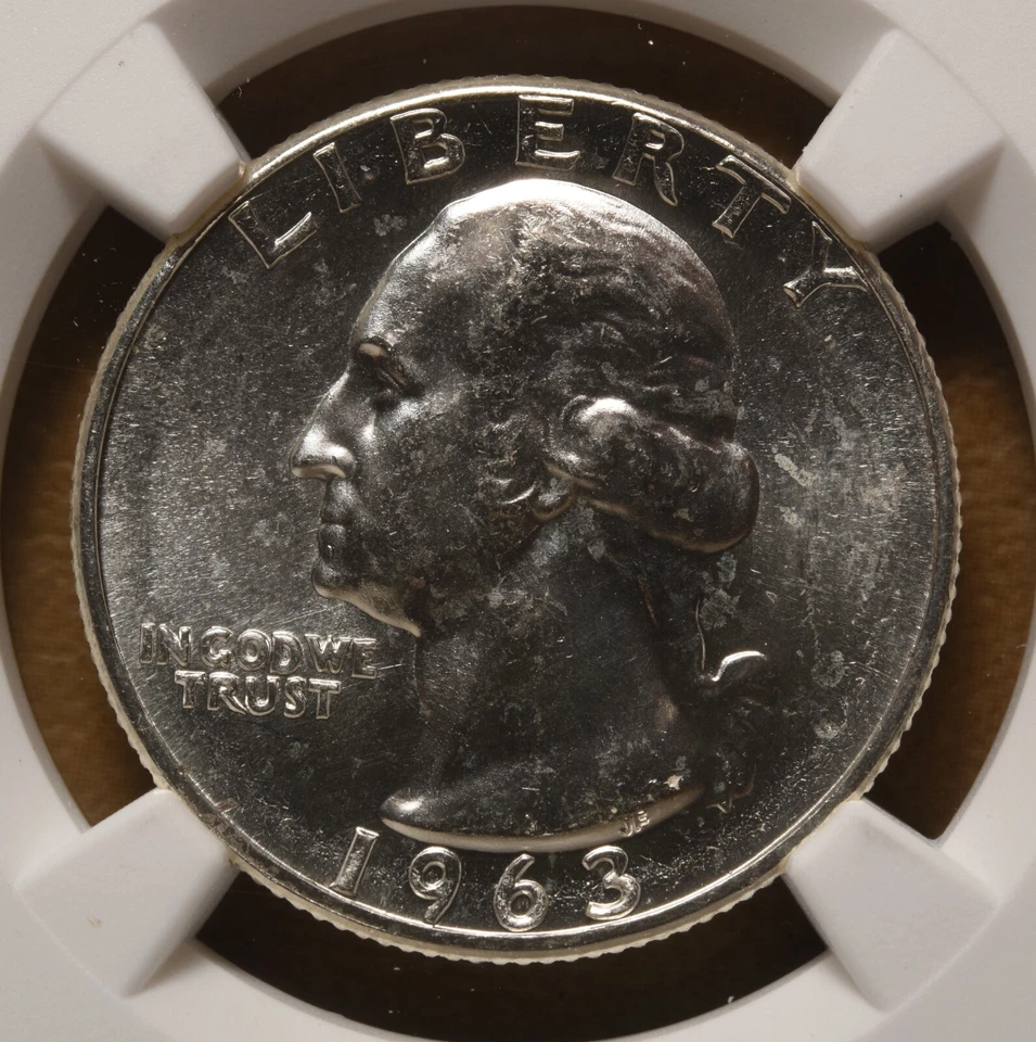 1963 Washington Silver Quarter 'Type B Reverse' NGC MS66 - Image 3 of 4