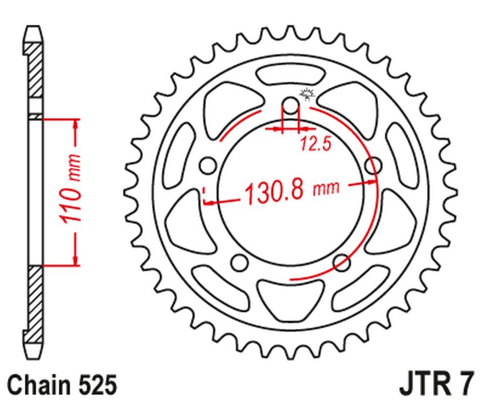 Pignon arrière JT 458546JT couronne 46 dents pas 525 moto BMW S 1000 RR 09-11