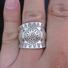 Fine Silver Jewelry Rings Ethno Anello Argento Adjustable BOHO Fancy Bump 46020