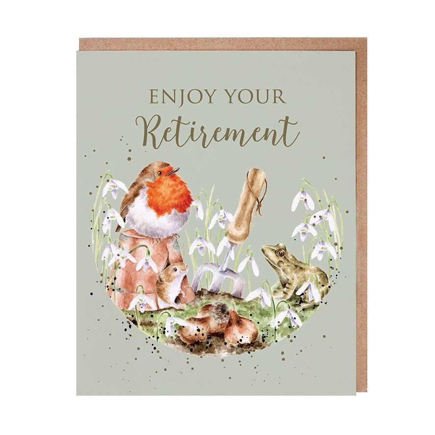Wrendale Robin Retirement Card – British Wildlife Greeting Card Made in UK