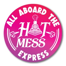 Magnet Me Up Funny Hot Mess Express Crazy Magnet Decal, 5 In, Automotive Magnet