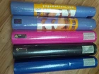 5 x Yoga Mats - 1x Black 1xBlue 1xPink 2x Lilac- BRAND NEW cellophane wrapped  