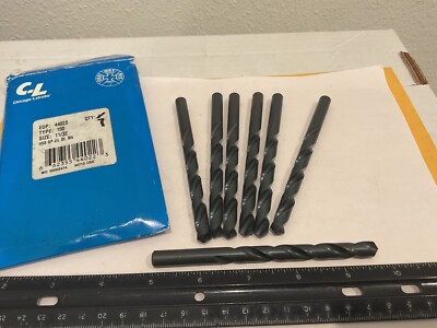 New Qty (7) C-L 11/32'' Jobbers Length High Speed Drill Bits, 44022, Oxide Finish