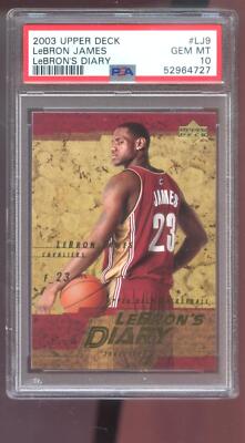 2003-04 Upper Deck #LJ9 Lebron James Diary ROOKIE RC PSA 10 Graded