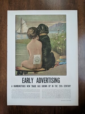 1950 Article Early Advertising, Colorful Content, Unique For Wall Art Display 