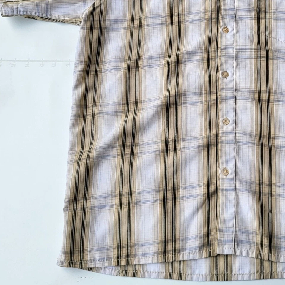 Bruno Shirt Size L White Check Plaid Button Up Western Cowboy Rodeo Short Sleeve - Image 3 of 4