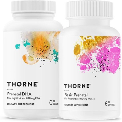 THORNE-Comprehensive Prenatal Bundle: Women's Basic Prenatal Multi&DHA-Babys Br