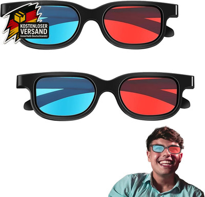 3D Brillen Set für Kino und Heimkino - Blau Rot, langlebig und komfortabel