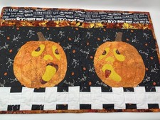 Handmade Halloween Quilted Wall Hanging Wall Art Pumpkins Skeltons