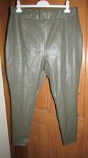 Papaya green faux leather leggings with stretch waist size 20