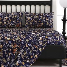 4 Pieces Queen Sheet Set Floral, Boho Sheets Soft Microfiber Deep Pocket, Flo...