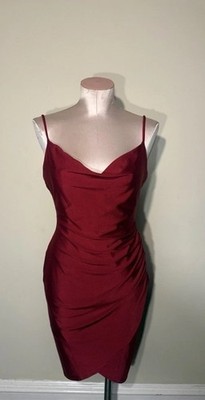 Windsor Burgundy Mini Dress Bodycon, Size Large