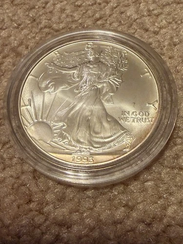 New Listing1993 1 oz Silver American Eagle BU - SKU #1070 - In Capsule Uncirculated Mint