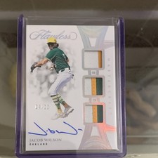 2025 Panini Flawless Jacob Wilson A’s Mastercraft TRIPATCH Autograph 04/ 20