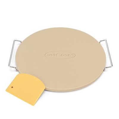 Round Pizza Stone For Oven Grill Cordierite Baking Bread Scraper 12 Inch