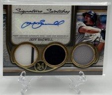 Jeff Bagwell 2023 Topps Museum Triple Game-Used Relic Auto /5! Jersey # Match