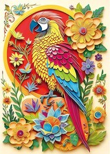 1000 Piece Puzzle for Adults, Colorful Parrot  Floral Design