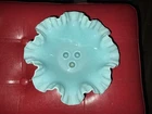 Vintage Ruffled Edge Blue Milk Glass Bowl