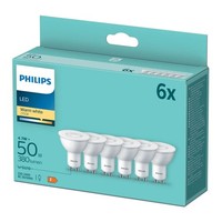 6 X Philips Led Strahler Reflektor 4,7W = 50W GU10 380Lm Warmweiß 2700K 36°