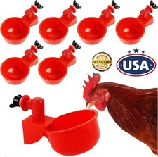 7Pcs Automatic Water Cups Poultry Drinker Waterer Chicken Duck Quail Drinking US