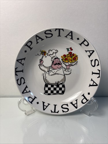 ChefElect Pasta Bowl Plate Italian Chef Design 8” Dishwasher Microwave ...