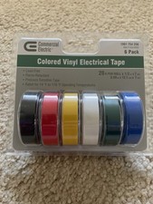 Commercial Electric Vinyl Electrical Tape 6 Pack, Multi-Color, Lead-Free