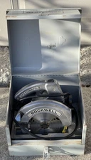 VTG Rockwell Circular Saw 597A 7 1/4" Circular Saw w/ Metal Storage Case Tested