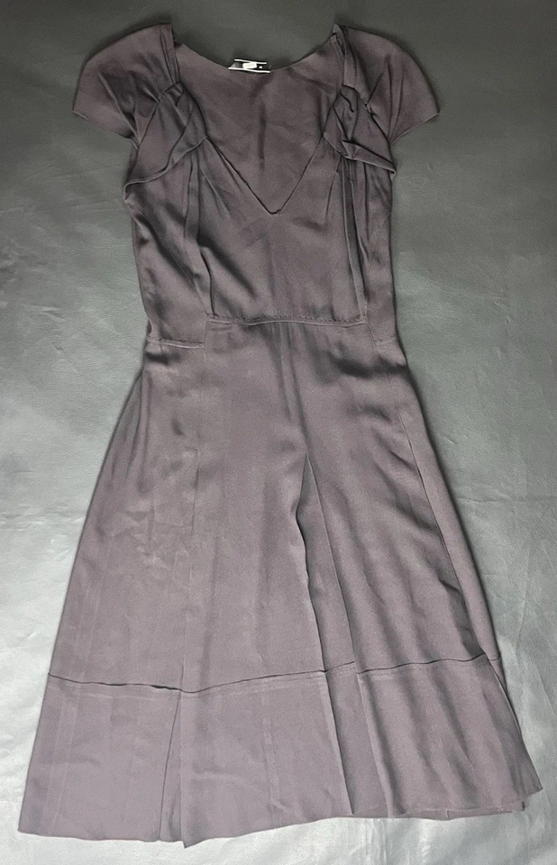 PRADA Sheath Dress 42 US 6-8 Old Money Aesthetic Brown Cap Sleeve Made in Italy - Image 3 of 4